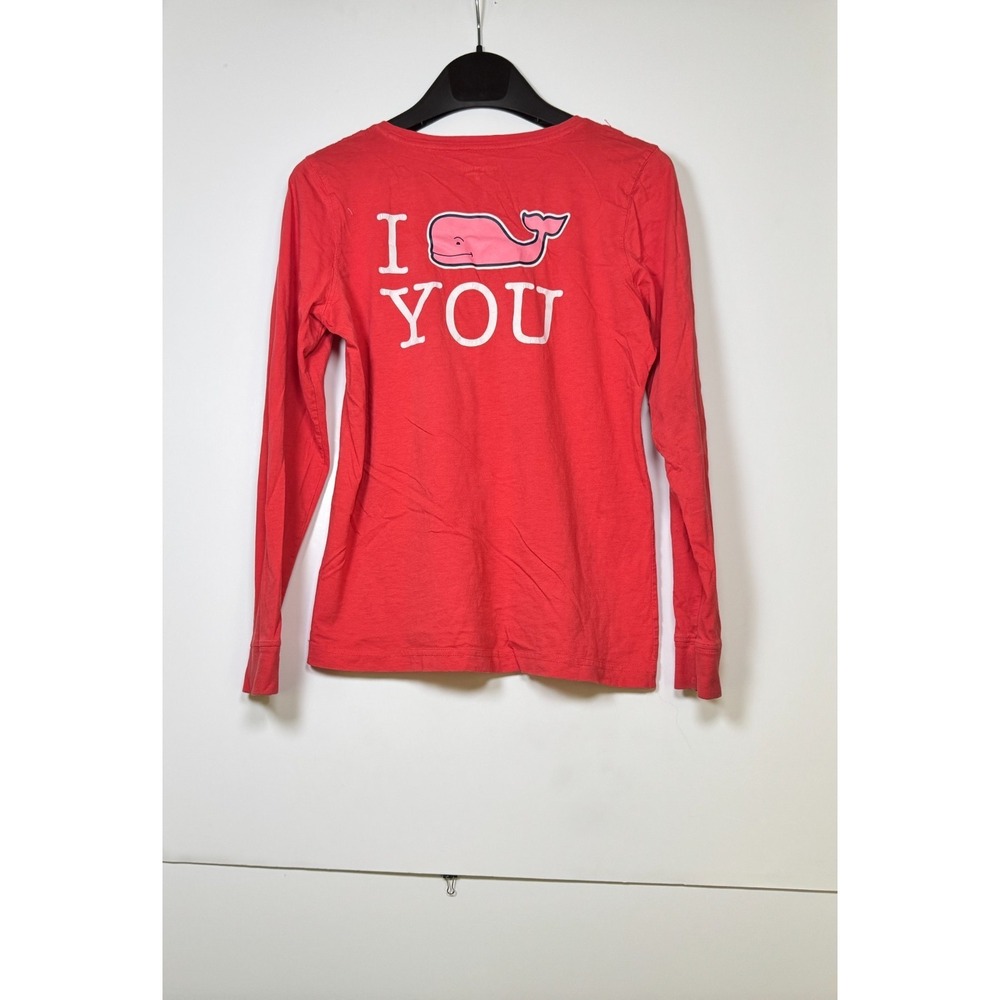 Vineyard Vines Shirt Mens Red Medium Graphic Print I Whale You Cotton Outdoor‎